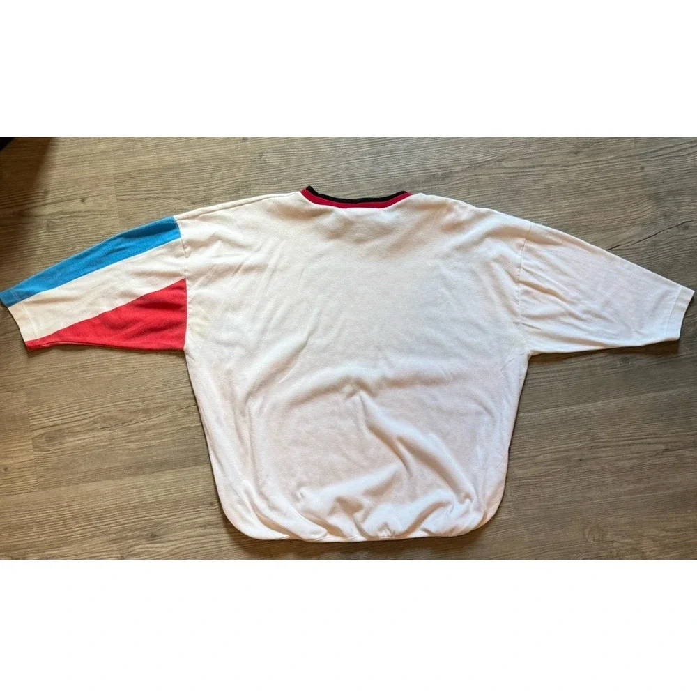 Vintage Disney Mickey Mouse Sunday Comics Shirt USA Color Block Dolman Sleeve L